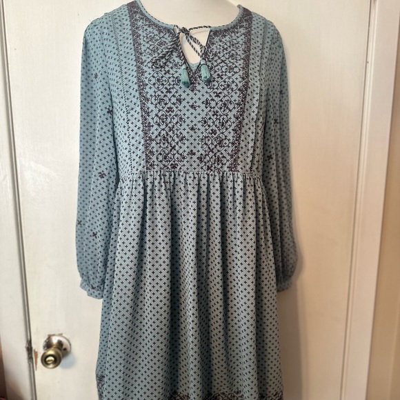 NWT Lucky Brand Blue&Black medium dress - Picture 2 of 7